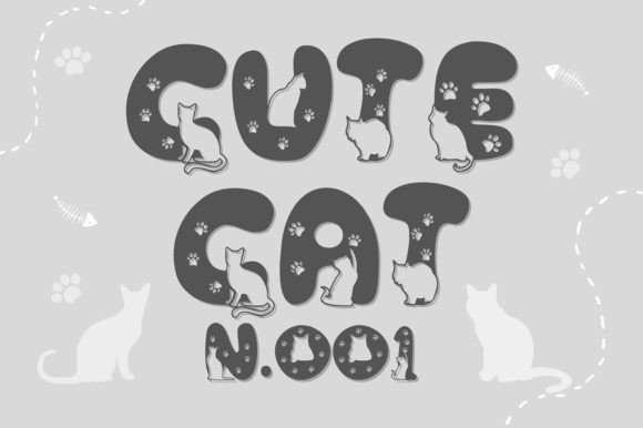 Cute Cat N.001: A Playful Font for Heartwarming Designs