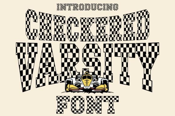 Racing to Design: The Adrenaline-Fueled Checkered Varsity Typeface