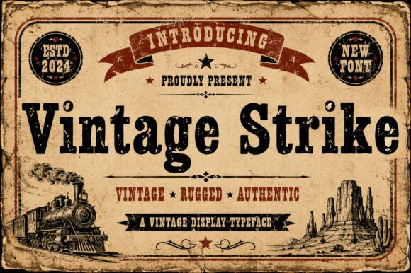 Vintage Strike: A Distressed Slab Font for Authentic Designs